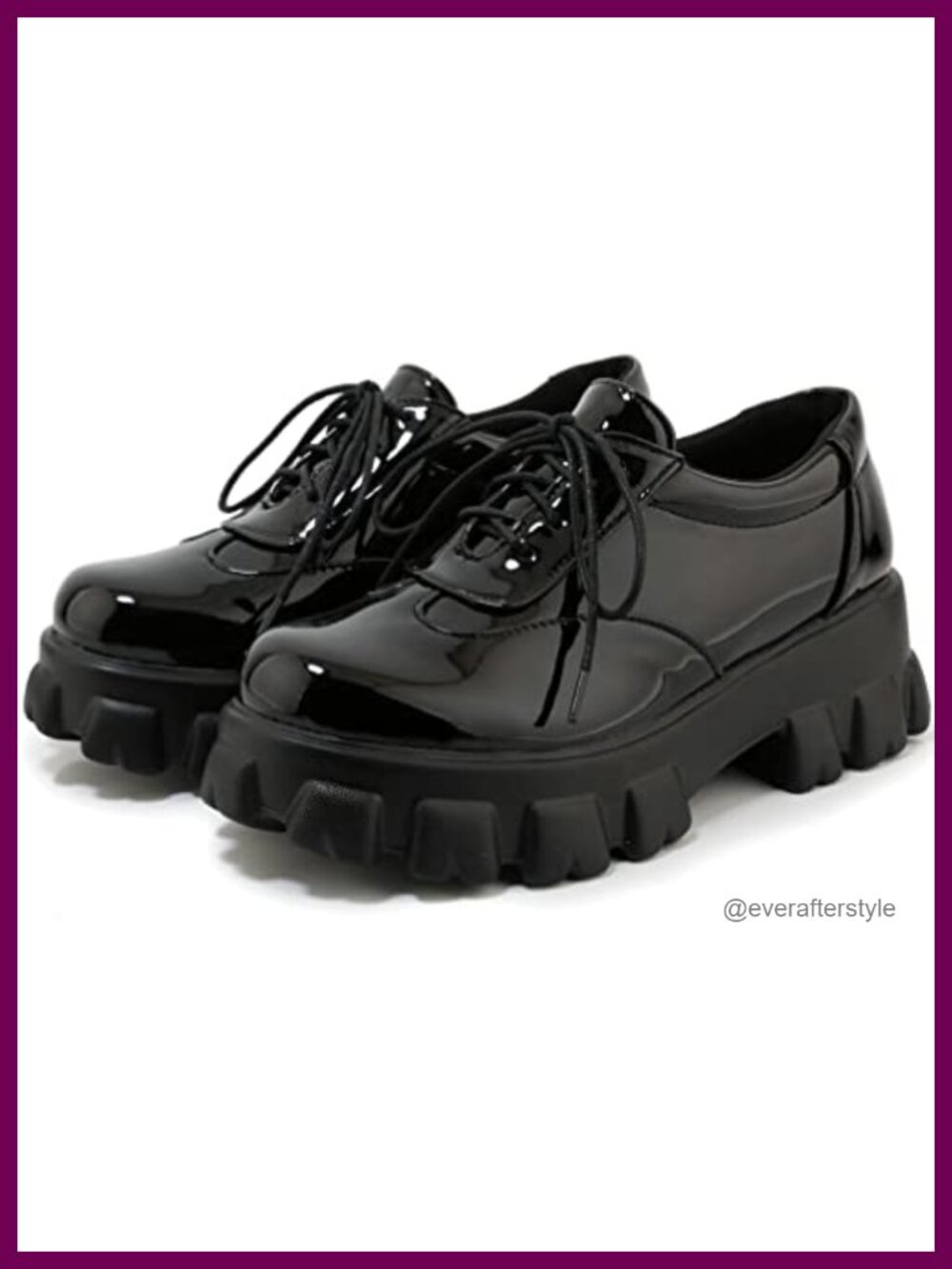 Platform Oxford Loafers Chunky Goth Lace-Up Block Heel Women